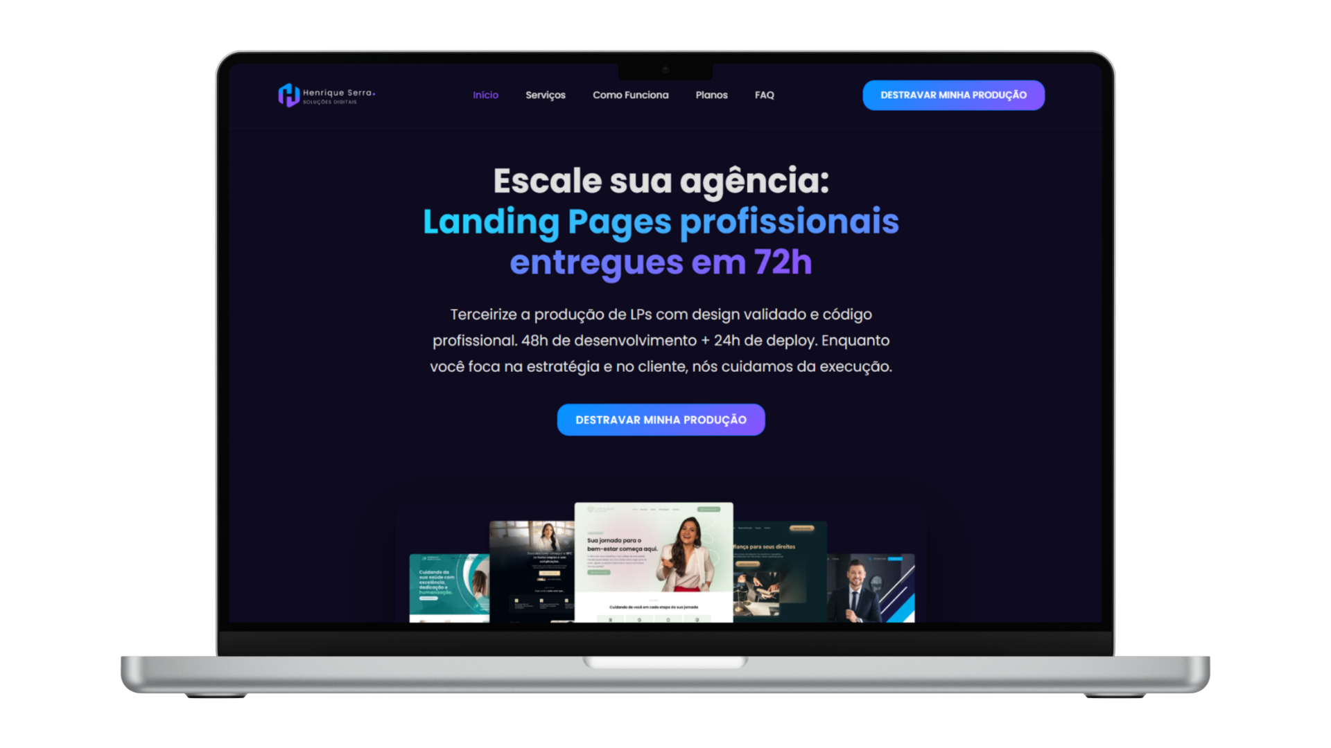 HS Soluções digitais — destaque da landing page