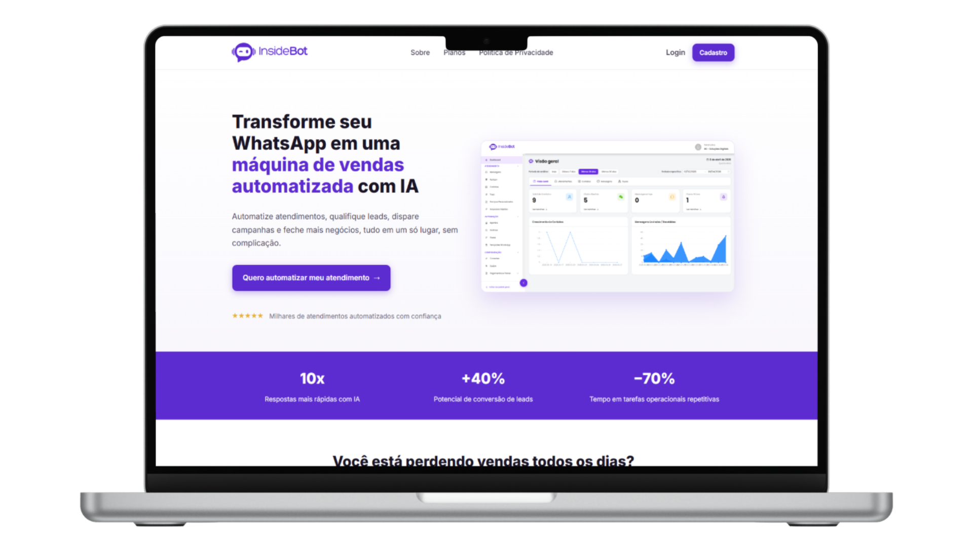 InsideBot landing — destaque