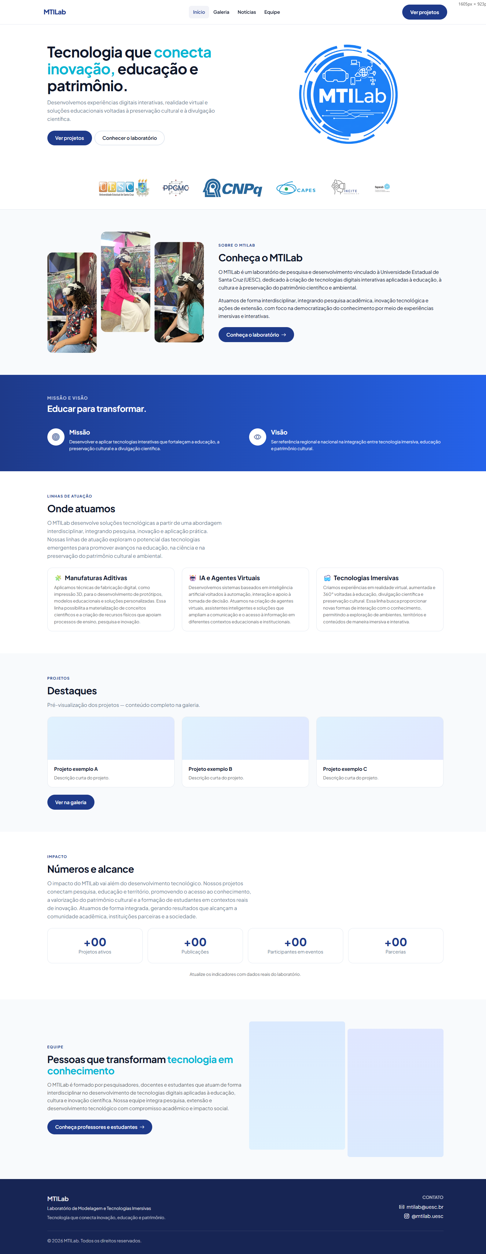 MTILab — página completa